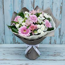 Букет цветов из:  Герберы, Альстромерии и Хризантемы #REPLACE_PRED# Никольском Астраханской области