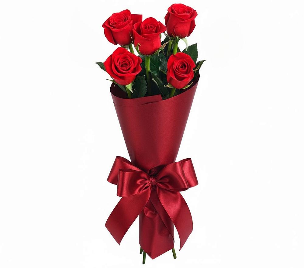 Букет 5 Красных роз Эдлесс Лав в Никольском Астраханской области