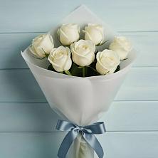 Букет 7 Белых роз Эдлесс Лав в Никольском Астраханской области