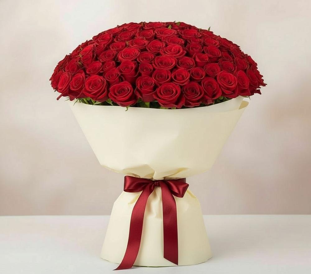 Букет 101 Красная роза Милано в Никольском Астраханской области