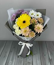 Букет цветов из:  Розы, Герберы и Хризантемы #REPLACE_PRED# Никольском Астраханской области