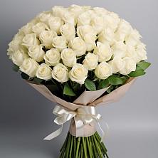 Букет 101 беля роза Белоснежка в Никольском Астраханской области