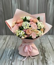 Букет цветов из:  Гвоздики, Розы и Хризантемы в Никольском Астраханской области