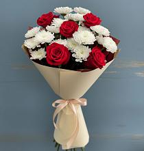 Букет цветов из:  Розы и Хризантемы в Никольском Астраханской области