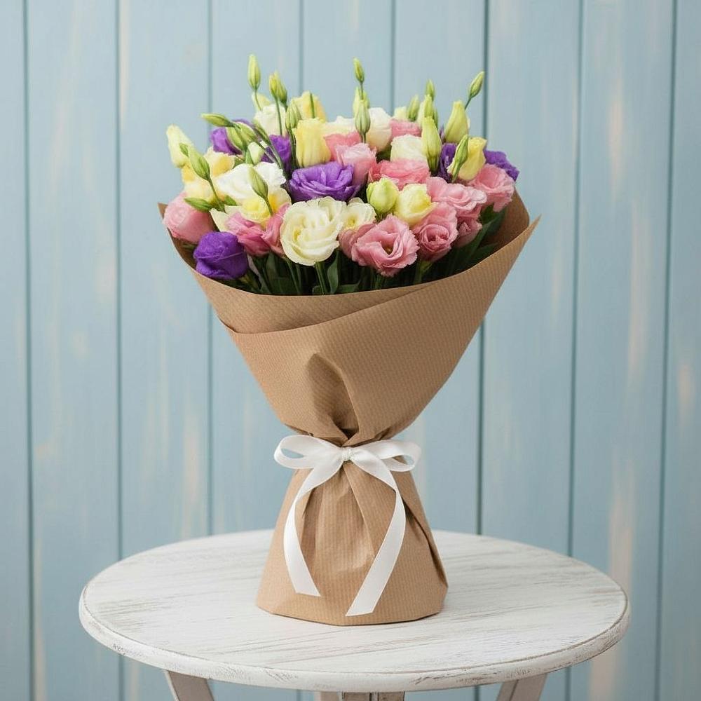 Букет цветов из: Лизиантусы в Никольском Астраханской области