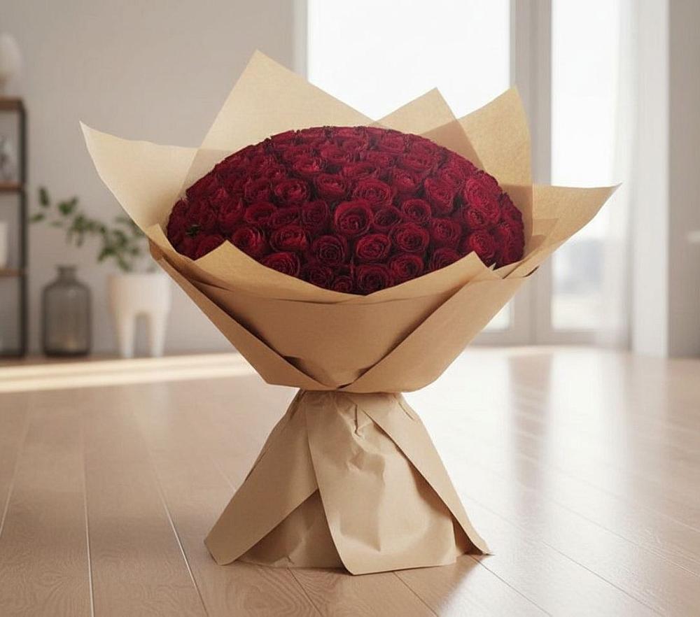 Букет 101 Красная роза в Никольском Астраханской области