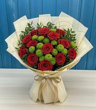 Букет цветов из:  Розы и Хризантемы в Никольском Астраханской области