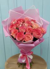 Букет 15 Розовых роз Равель в Никольском Астраханской области