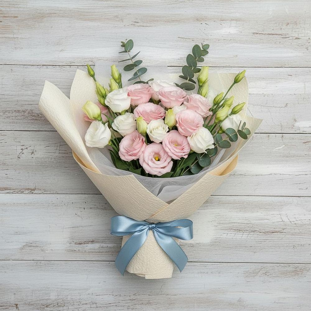 Букет цветов из: Лизиантусы в Никольском Астраханской области